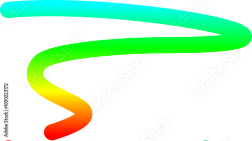 A vibrant rainbow-colored gradient line swirling on a clean white background.