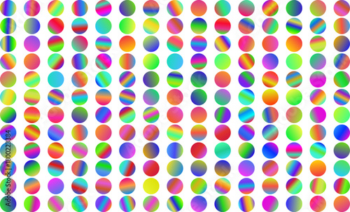 A mesmerizing array of colorful circles with diagonal gradients, creating a dynamic and visually stimulating pattern isolated on