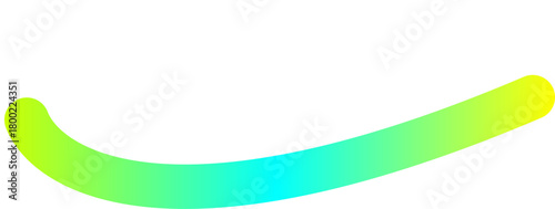 A vibrant gradient swoosh curving upwards from green to yellow on a white background.