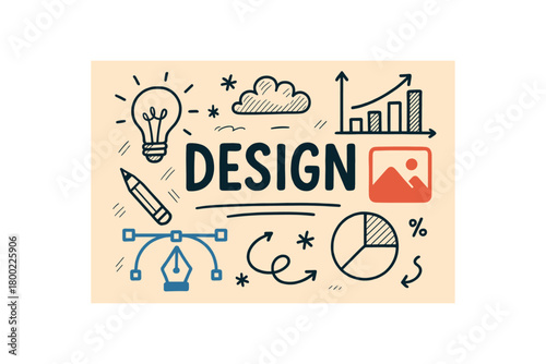 flat vector illustration combining handdrawn doodles and digital elements for handcrafted look