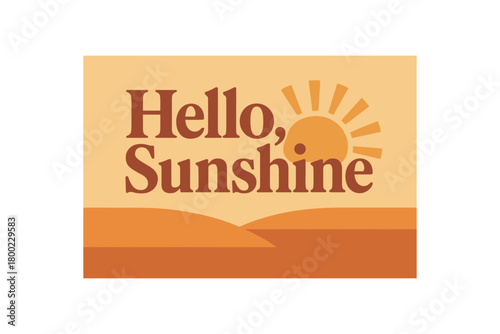 flat vector illustration with retro serif lettering and nostalgic colour palette