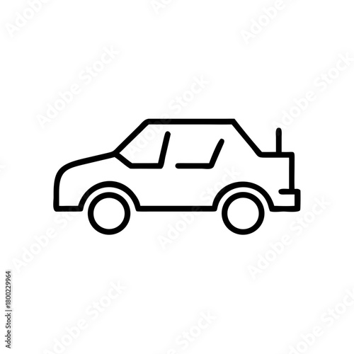 Outline of a simple car icon in minimalist design  