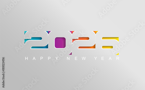 Happy 2026 new year, elegant greeting card in paper cut style for your seasonal holidays flyers, greetings and invitations cards, congratulations, banners, placards, business diaries, web. Vector.