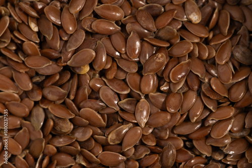 Flax seeds macro top view