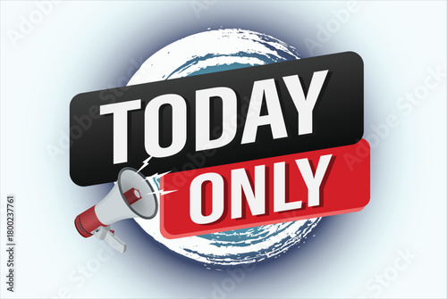 today only offer sale word mega phone concept vector illustration and 3d style, landing page, template, ui, web, mobile app, poster, banner, flyer, background, gift card, coupon, label, wallpaper

