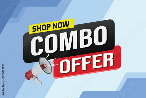 combo offer sale word mega phone concept vector illustration and 3d style, landing page, template, ui, web, mobile app, poster, banner, flyer, background, gift card, coupon, label, wallpaper
