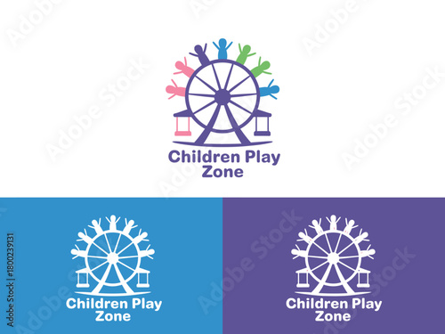 A colorful logo depicts a Ferris wheel with stylized figures of children forming the spokes and outer edge.