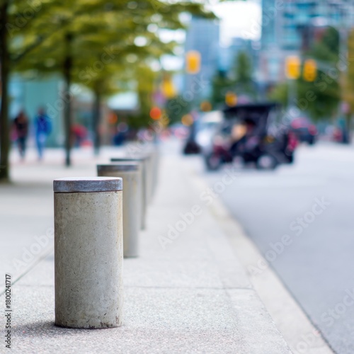 Wallpaper Mural Concrete bollards at city street sidewalk Torontodigital.ca