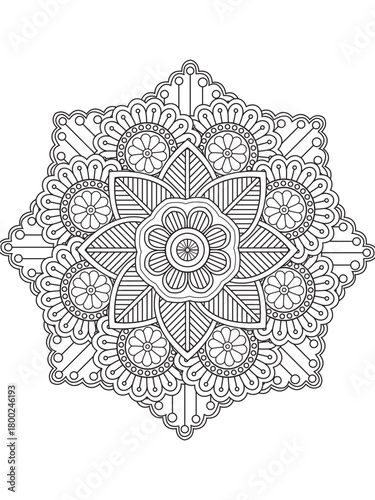 PrintVector abstract mandala pattern flower coloring pages for adules