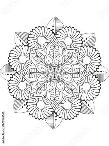 PrintVector abstract mandala pattern flower coloring pages for adules