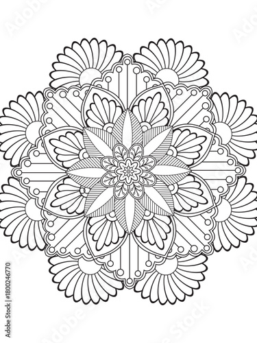 PrintVector abstract mandala pattern flower coloring pages for adules