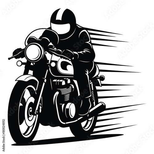 Motorcycle racer speed and adrenaline vector graphic illustration design element