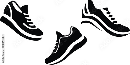 Running Shoe Icon. Vector ,sneaker stylized vector symbol set