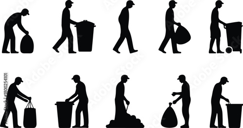 Take Out Rubbish Icon Set Trash Removal Icon Pack