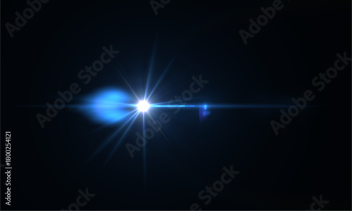 Download professional blue lens flare effect overlay for video editing and photography use