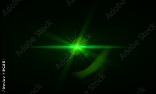 Download green laser beam light effect glowing bright flash ray vector illustration graphic design