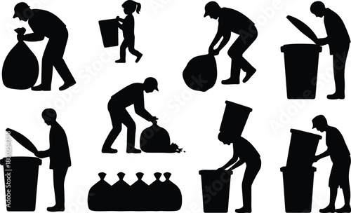 Take Out Rubbish Icon Set Trash Removal Icon Pack