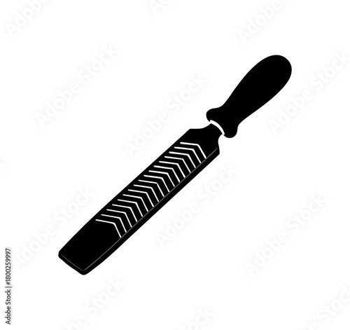 metal edge file flat black solid vector illustration isolated on white background