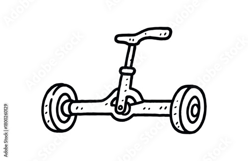 handdrawn cute doodle style turn axle vector line illustration