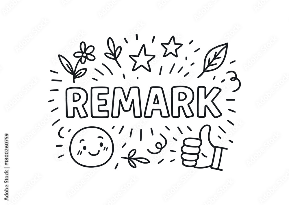 Fototapeta premium handdrawn cute doodle style remark vector line illustration