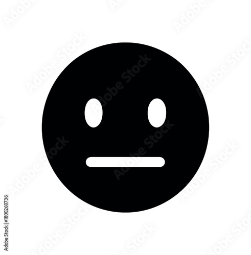 expression flat black solid vector illustration isolated on white background