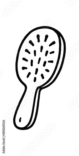 handdrawn cute doodle style hair brush vector line illustration