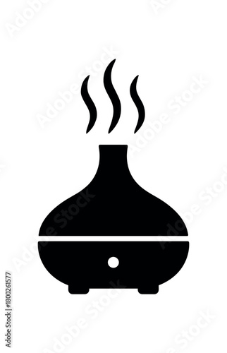 aroma diffuser flat black solid vector illustration isolated on white background