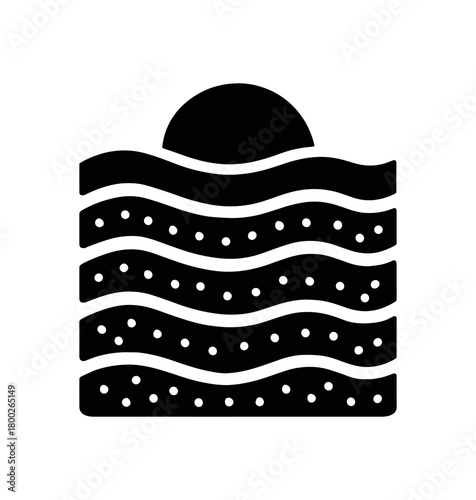 sediment flat black solid vector illustration isolated on white background