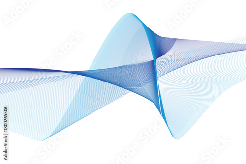 Intersecting Blue Wavy Lines Abstract Design on White Background vector illustration