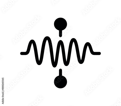 resonance flat black solid vector illustration isolated on white background