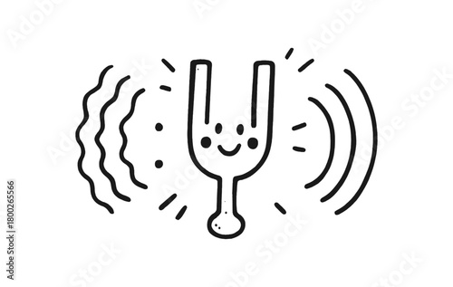 handdrawn cute doodle style resonance vector line illustration