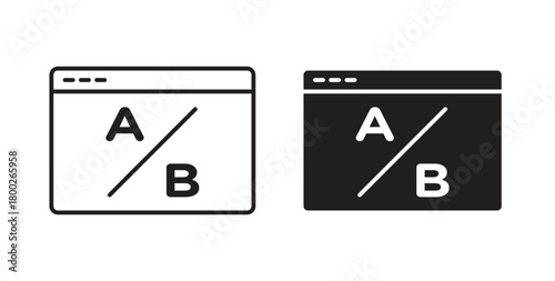 A B test icon with editable stroke. Thin Line and flat icons for UI designs