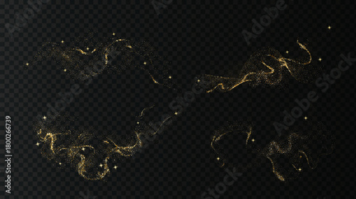 Snowy blizzard glow backdrop with golden sparkle.