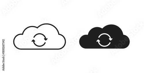 Backup icon with editable stroke. Thin Line and flat icons for UI designs