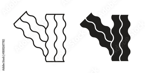 Bacon icon with editable stroke. Thin Line and flat icons for UI designs