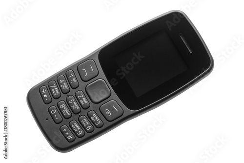 Old retro mobile phone isolated on white background