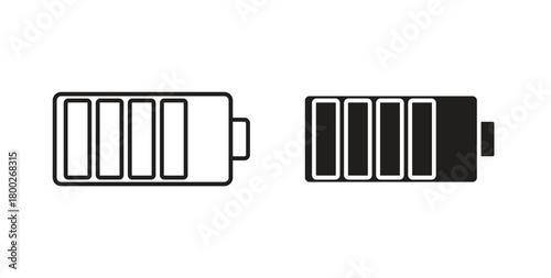 Battery icon with editable stroke. Thin Line and flat icons for UI designs