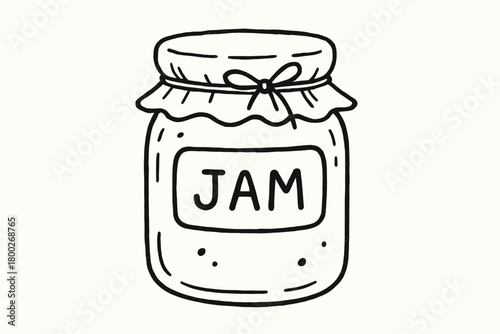 handdrawn cute doodle style jam jar vector line illustration