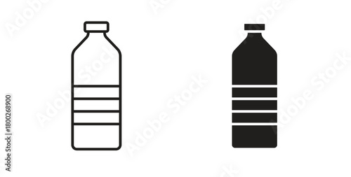 Bottle icon with editable stroke. Thin Line and flat icons for UI designs