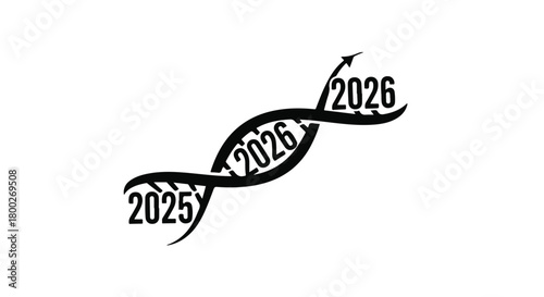 DNA helix symbolizes progress and growth towards the year 2026