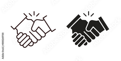 Business deal icon with editable stroke. Thin Line and flat icons for UI designs