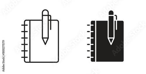 Clipboard icon with editable stroke. Thin Line and flat icons for UI designs