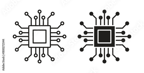 Computer science icon with editable stroke. Thin Line and flat icons for UI designs