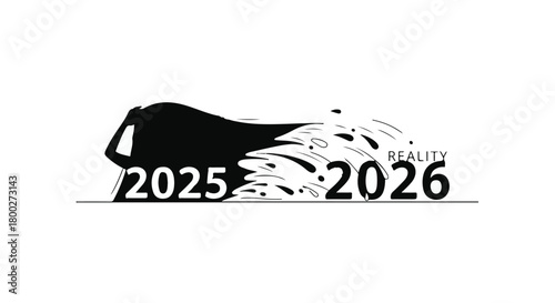 Transitioning from the past year 2025 to the new year 2026, symbolizing change and future.