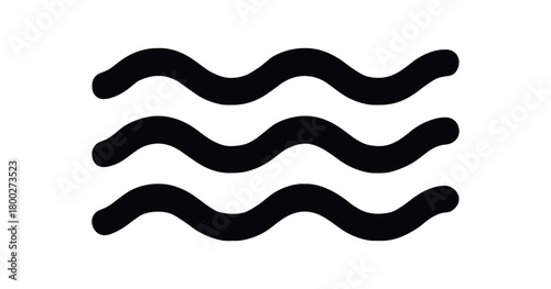 calm waves symbol flat black solid vector illustration isolated on white background