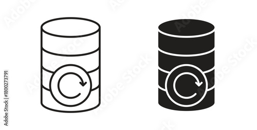 Data backup icon with editable stroke. Thin Line and flat icons for UI designs