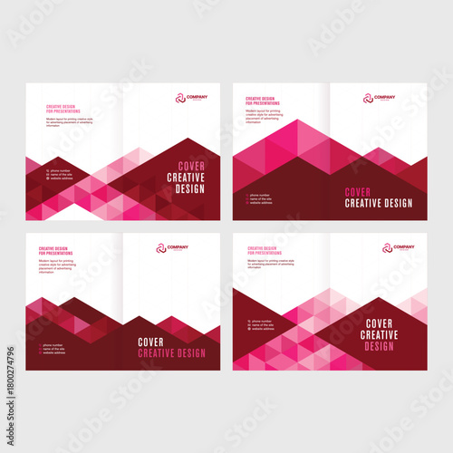 A set of covers for design catalogs and booklets, polygonal style for presentations