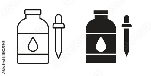 Essential oils icon with editable stroke. Thin Line and flat icons for UI designs
