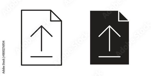 File upload icon with editable stroke. Thin Line and flat icons for UI designs