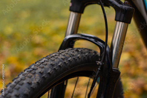 bicycle wheel in the park